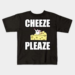 Tiny Mouse asks "Cheeze Pleaze" Kids T-Shirt